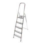Escabeau ménager pliable en aluminium 5 marches léger selekta Escabeau ménager pliable en aluminium 5 marches léger selekta