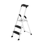 Escabeau professionnel en aluminium 3 marches extra larges hailo 4xl blackline pro