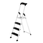 Escabeau professionnel en aluminium 4 marches extra larges hailo 4xl blackline pro