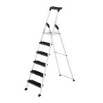 Escabeau professionnel en aluminium 6 marches extra larges hailo 4xl blackline pro