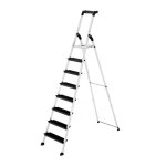 Escabeau professionnel en aluminium 8 marches extra larges hailo 4xl blackline pro