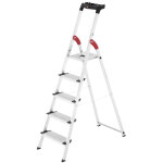 Escabeau s�curis� pliable en aluminium 5 marches extra larges hailo profistep xxl