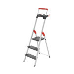 Escabeau de scurit pliable en aluminium 3 marches larges hailo l100