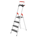 Escabeau de scurit pliable en aluminium 4 marches larges hailo l100