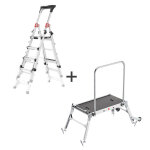 Escabeau t�lescopique hailo tl100 + plateforme de jardin hailo lp outdoor