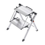 Marche pied 2 marches pliable antidrapant en aluminium hailo mini comfort
