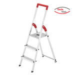 Ms line - escabeau mnager pliable en aluminium 3 marches ultra lger hailo l50