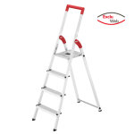 Ms line - escabeau mnager pliable en aluminium 4 marches ultra lger hailo l50
