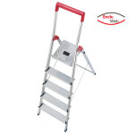 Ms line - escabeau mnager pliable en aluminium 5 marches ultra lger hailo l50