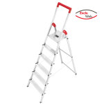 Ms line - escabeau mnager pliable en aluminium 6 marches ultra lger hailo l50