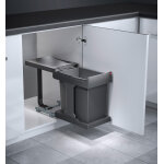 Poubelle de cuisine coulissante encastrable sous �vier 20l hailo solo manuelle