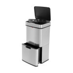 Poubelle de cuisine design pour recyclage 60l (30 + 30 + 4) hailo sensor tandem