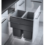 Poubelle de cuisine encastrable 2 bacs 76l (38 + 38) hailo as euro cargo 500