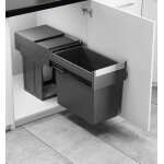 Poubelle de cuisine encastrable 28l hailo as tandem