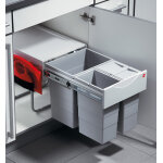 Poubelle de cuisine encastrable 3 bacs 40l (20 + 10 + 10) hailo as raumspar tandem