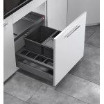 Poubelle de cuisine encastrable pour meuble coulissant 34l hailo separato k 600 coloris - noir