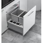 Poubelle de cuisine encastrable pour meuble coulissant 40l hailo separato k600 coloris - gris
