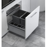 Poubelle de cuisine encastrable pour meuble coulissant 40l hailo separato k600 coloris - gris anthracite ...