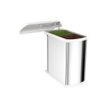 Poubelle de cuisine encastrable sous vier 2 bacs 16l hailo as duo coloris - inox / blanc