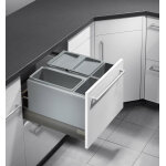 Poubelle de cuisine encastrable pour tiroir coulissant 29l hailo as xxl 500