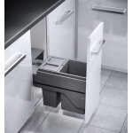 Poubelle de cuisine tri slectif 2 bacs encastrable 25l (15 + 10) hailo as cargo