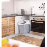 Poubelle de cuisine tri s�lectif 2 bacs encastrable 30l (14 + 14) hailo multi - box duo l