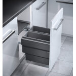 Poubelle de cuisine tri slectif 2 bacs encastrable 36l (18 + 18) hailo cargo synchro