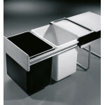 Poubelle de cuisine tri slectif 2 bacs encastrable 36l (18 + 18) hailo raumspar tandem