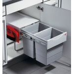 Poubelle de cuisine tri slectif 2 bacs encastrable 40l (20 + 20) hailo raumspar tandem + kit balayette ...
