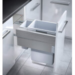 Poubelle de cuisine tri s�lectif 2 bacs encastrable 45l (38 + 7) hailo euro cargo