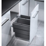 Poubelle de cuisine tri slectif 2 bacs encastrable 46l (28 + 18) hailo cargo synchro