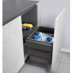 Poubelle de cuisine tri slectif 2 bacs encastrable 56l (28 + 28) hailo cargo synchro