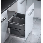 Poubelle de cuisine tri s�lectif 2 bacs encastrable 60l (28 + 28) hailo cargo