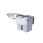 Poubelle de cuisine tri slectif 2 bacs encastrable 80l (38 + 38) hailo euro cargo 450 soft close