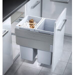 Poubelle de cuisine tri s�lectif 2 bacs encastrable 80l (38 + 38) hailo euro cargo 500