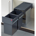 Poubelle de cuisine tri s�lectif 2 bacs encastrable sous �vier 30l (15 + 15) hailo as tandem