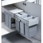 Poubelle de cuisine tri s�lectif 3 bacs encastrable 30l (10 + 10 + 10) hailo terzett