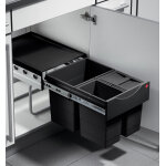 Poubelle de cuisine tri s�lectif 3 bacs encastrable 34l (18 + 8 + 8) hailo as raumspar tandem coloris ...