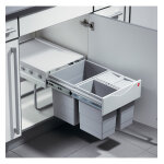 Poubelle de cuisine tri slectif 3 bacs encastrable 35l (18 + 8. 5 + 8. 5) hailo as raumspar tandem