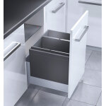 Poubelle encastrable 2 bacs pour meuble coulissant 46l (18 + 28) hailo triple xl