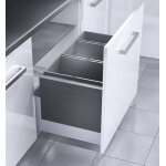 Poubelle encastrable 3 bacs pour meuble coulissant 74l (28 + 28 + 18) hailo triple xl
