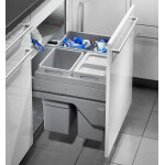 Poubelle encastrable 56l 3 bacs (30 + 13 + 13) hailo as euro cargo s600