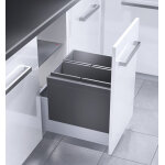 Poubelle encastrable pour meuble coulissant 36l hailo triple xl