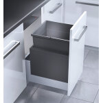 Poubelle encastrable pour meuble coulissant 55l hailo triple xl