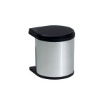 Poubelle encastrable sous vier 12l hailo as mono coloris - argent / noir