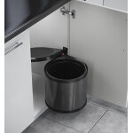 Poubelle encastrable sous �vier 12l hailo as mono coloris - noir