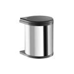 Poubelle encastrable sous évier 15l hailo as mono coloris - argent / noir Poubelle encastrable sous évier 15l hailo as mono coloris - argent / noir