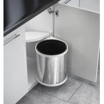 Poubelle encastrable sous �vier 15l hailo as mono coloris - inox / blanc