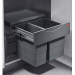 Poubelle encastrable tri s�lectif 2 bacs 30l (18 + 12) hailo raumspar tandem s coloris - gris anthracite ...
