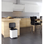 Poubelle de tri slectif 2 bacs  pdale 20l (9 + 9) hailo ko duo plus m coloris - blanc